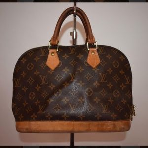 Authentic VTG LOUIS VUITTON ALMA PM MONOGRAM Satchel Bag Purse- Brown Zipper